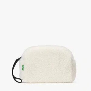 NWT Brand New Kate Spade Sherpa cosmetic bag pouch ivory NEW